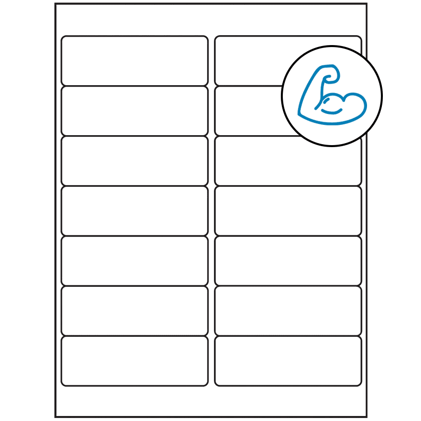4" x 1.33" White Rectangular Sheet Labels - Ultra Aggressive Adhesive
