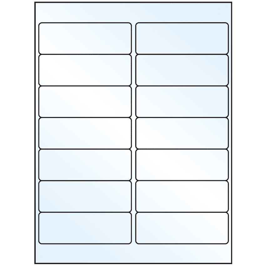 4" x 1.33" Crystal Clear Rectangular Sheet Labels