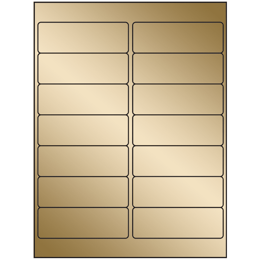 4" x 1.33" Gold Foil Rectangular Sheet Labels