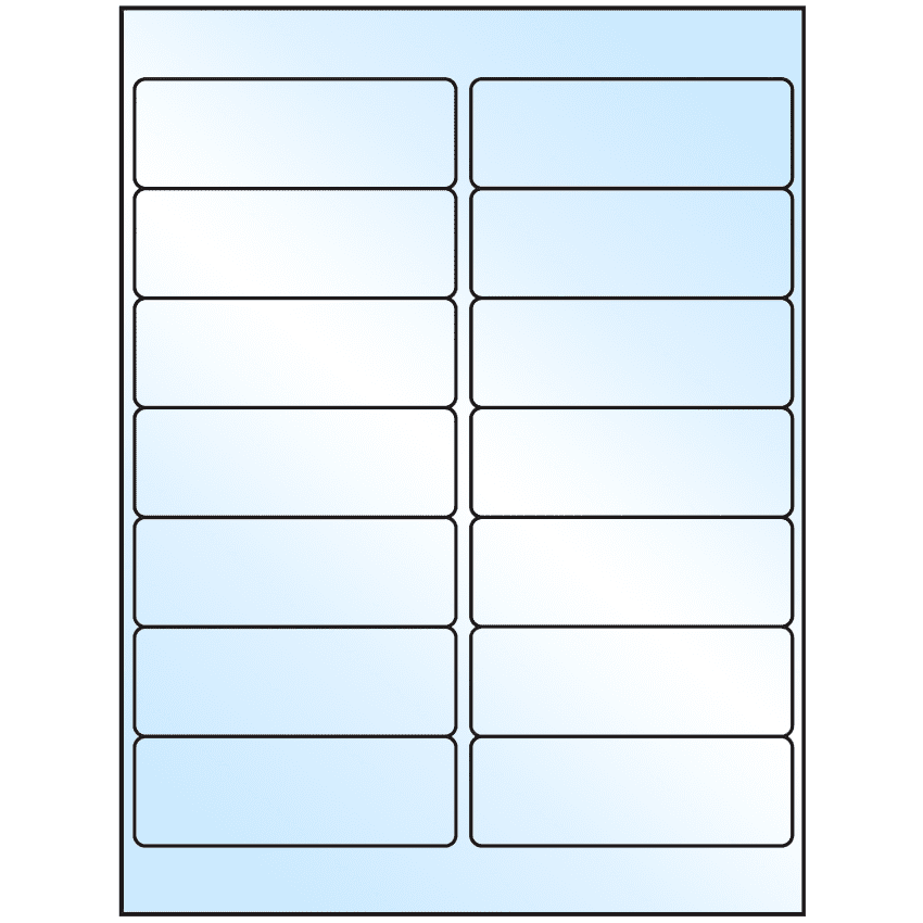 4" x 1.33" White Premium High Gloss Rectangular Sheet Labels