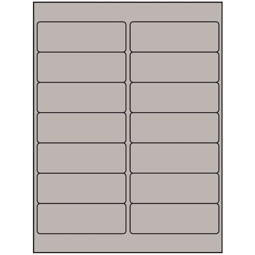 4" x 1.33" Gray Rectangular Sheet Labels