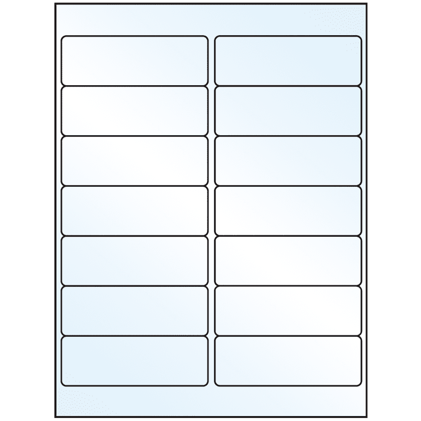 4" x 1.33" White Mid Gloss Rectangular Sheet Labels