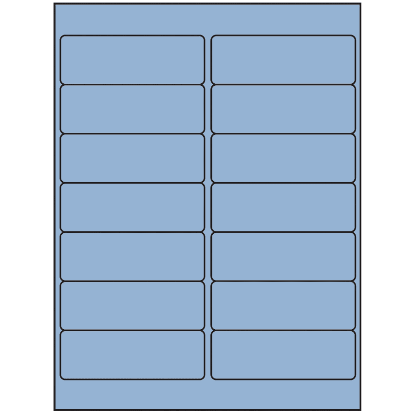 4" x 1.33" Pastel Blue Rectangular Sheet Labels