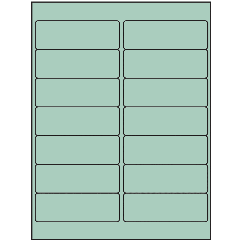 4" x 1.33" Pastel Green Rectangular Sheet Labels
