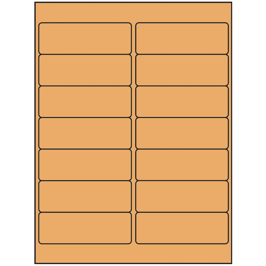 4" x 1.33" Pastel Orange Rectangular Sheet Labels