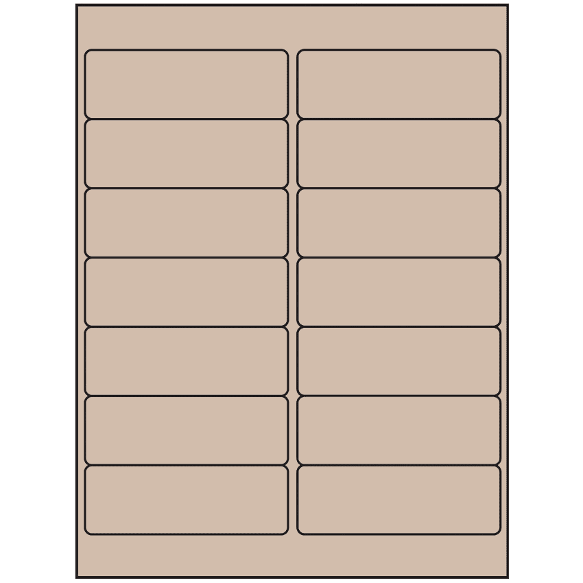 4" x 1.33" Pastel Tan Rectangular Sheet Labels