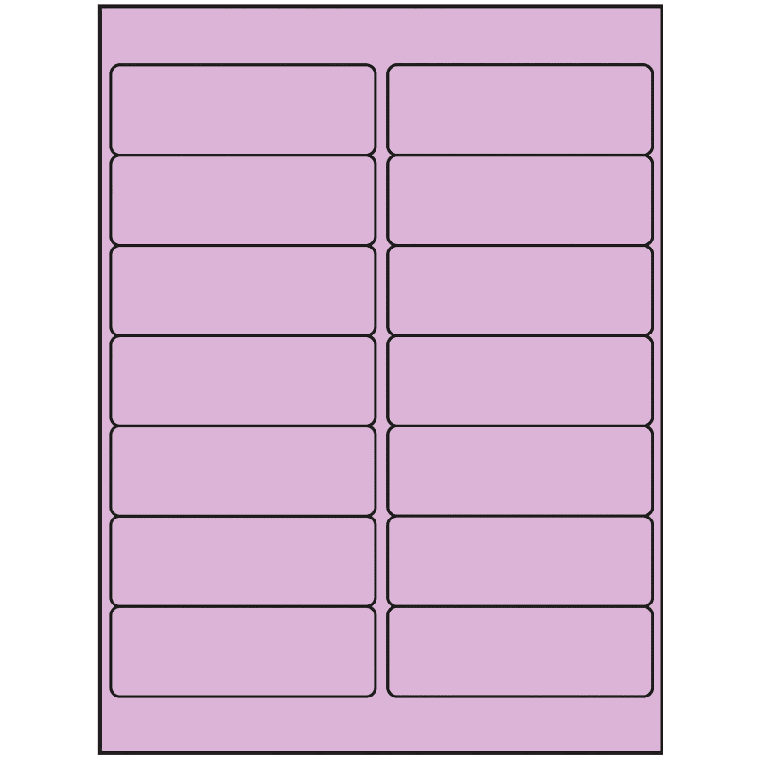 4" x 1.33" Pastel Purple Rectangular Sheet Labels