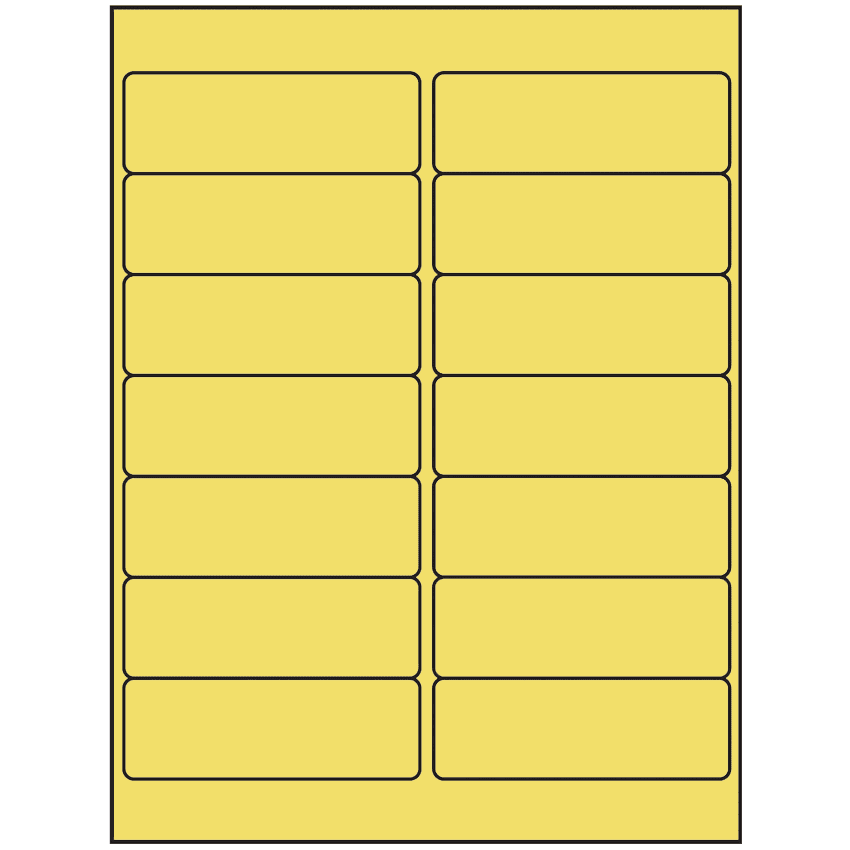 4" x 1.33" Pastel Yellow Rectangular Sheet Labels