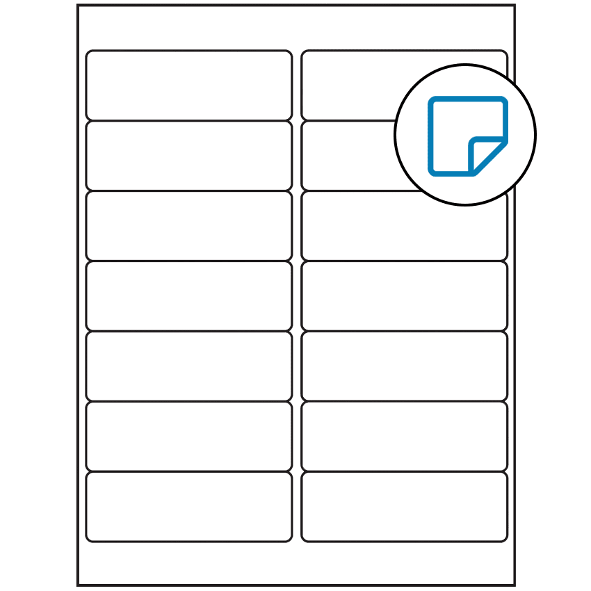 4" x 1.33" White Rectangular Sheet Labels - Removable Adhesive
