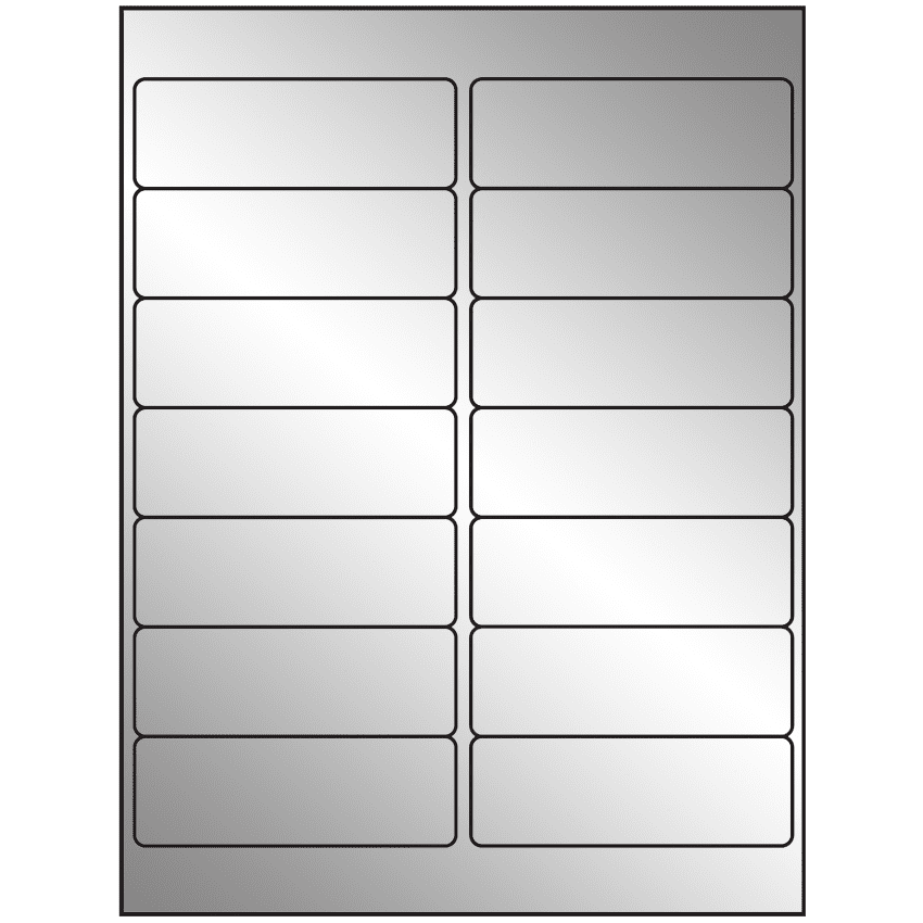 4" x 1.33" Silver Foil Rectangular Sheet Labels