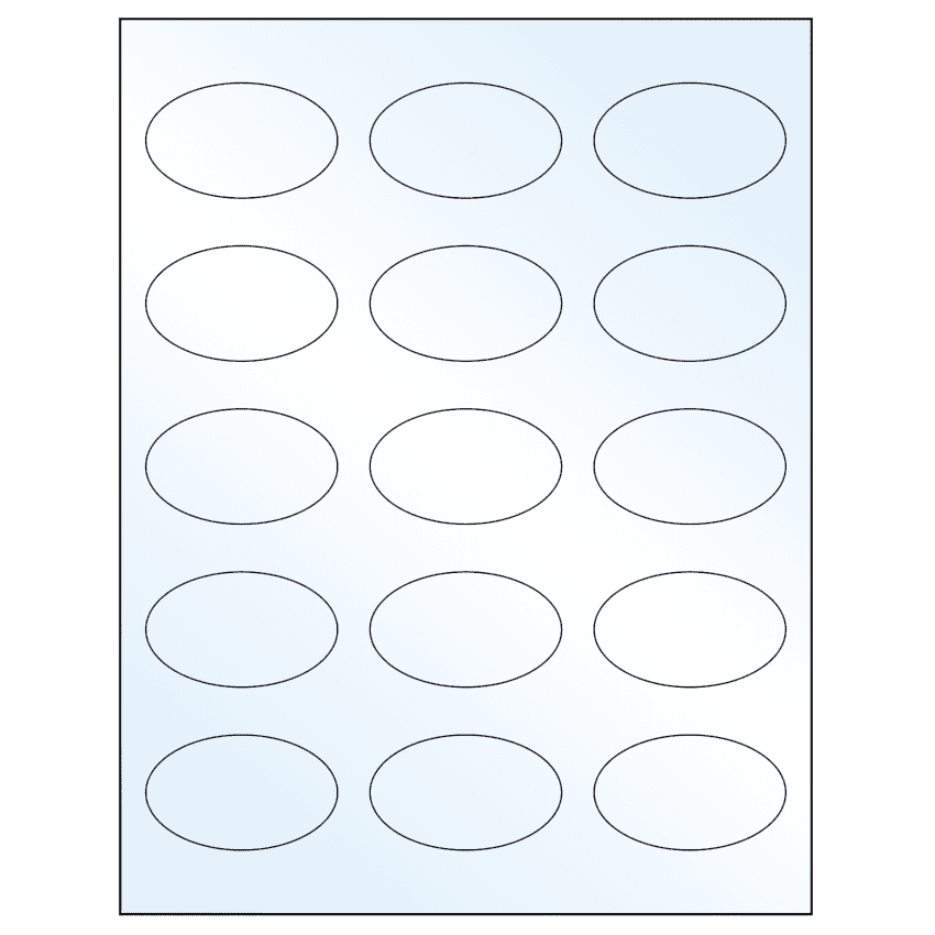 2.375" x 1.4375" Crystal Clear Oval Sheet Labels