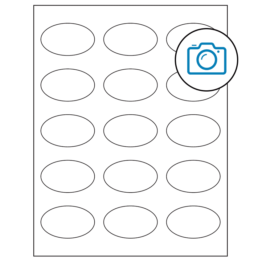 2.375" x 1.4375" Photo Gloss Oval Sheet Labels
