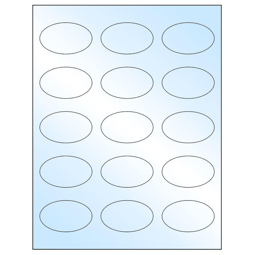 2.375" x 1.4375" White Premium High Gloss Oval Sheet Labels
