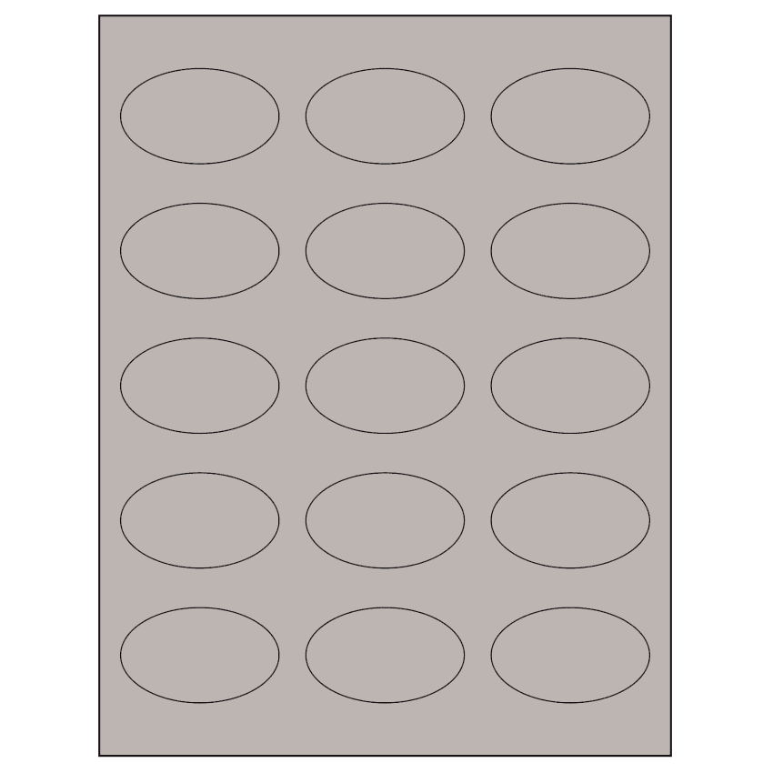 2.375" x 1.4375" Gray Oval Sheet Labels