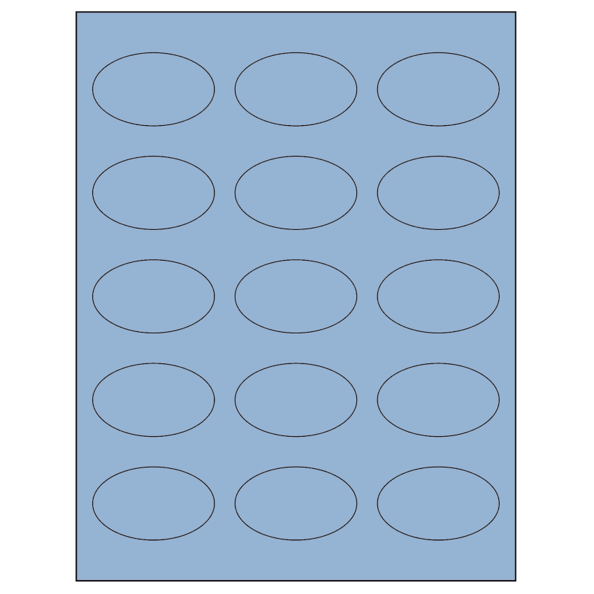 2.375" x 1.4375" Pastel Blue Oval Sheet Labels