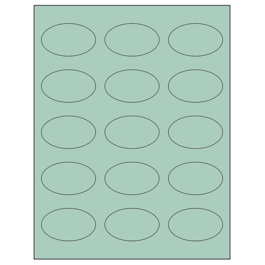 2.375" x 1.4375" Pastel Green Oval Sheet Labels