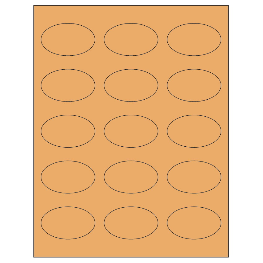 2.375" x 1.4375" Pastel Orange Oval Sheet Labels