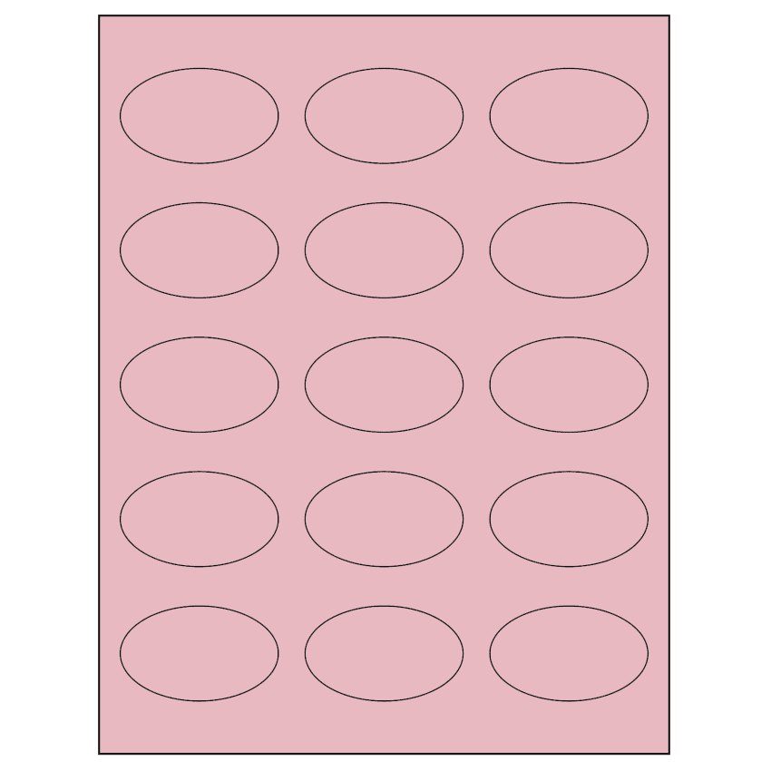 2.375" x 1.4375" Pastel Pink Oval Sheet Labels
