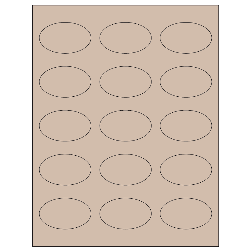 2.375" x 1.4375" Pastel Tan Oval Sheet Labels