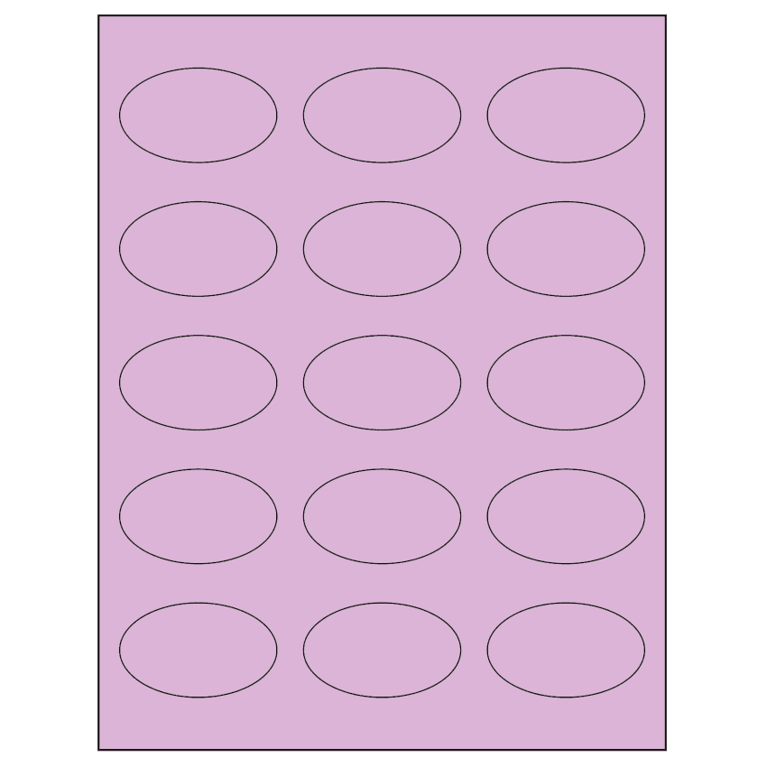 2.375" x 1.4375" Pastel Purple Oval Sheet Labels