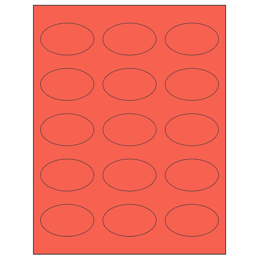2.375" x 1.4375" Red Oval Sheet Labels