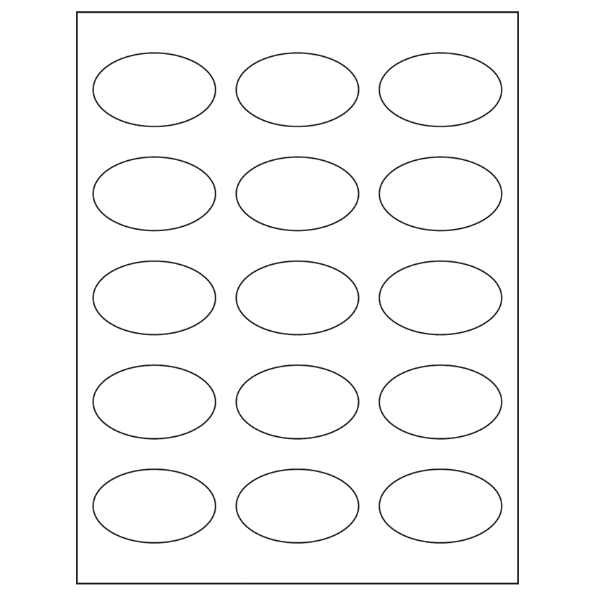 2.375" x 1.4375" White Polyester Oval Sheet Labels
