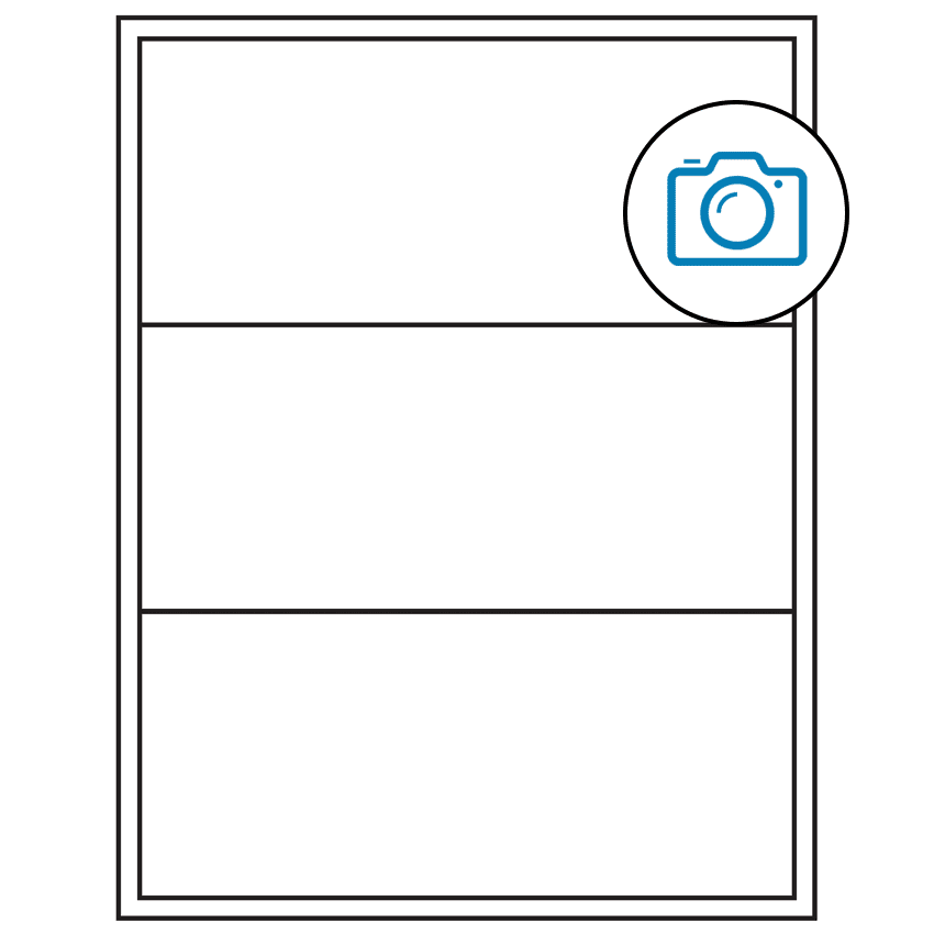 8" x 3.5" Photo Gloss Rectangular Sheet Labels (3-UP)