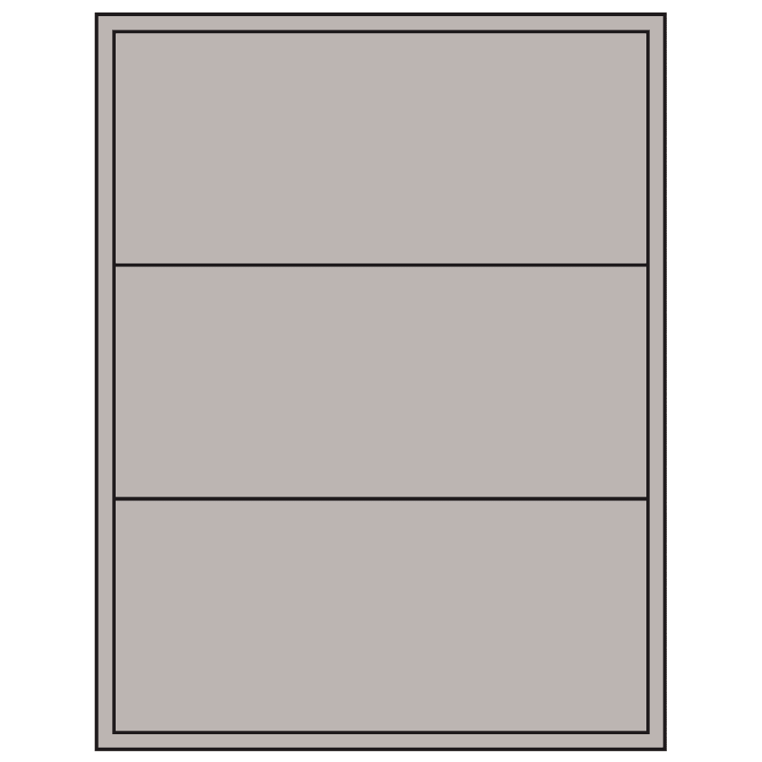 8" x 3.5" Gray Rectangular Sheet Labels (3-UP)