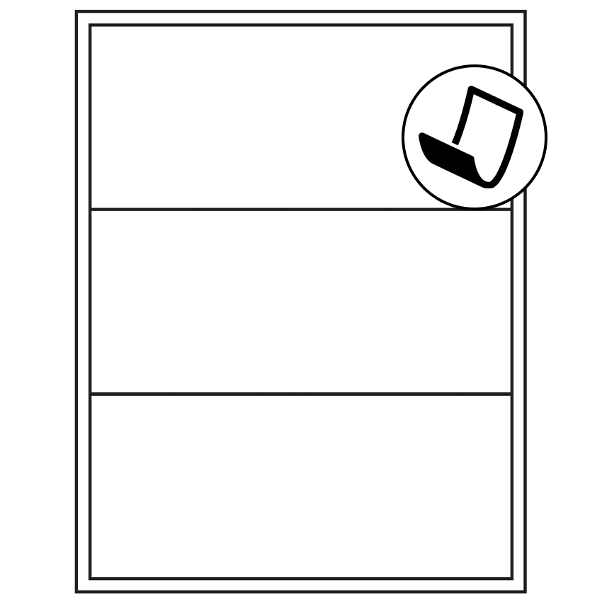8" x 3.5" Blockout Rectangular Sheet Labels (3-UP)
