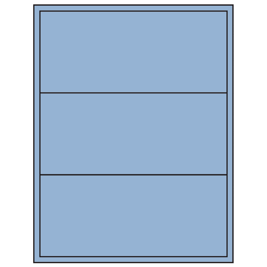 8" x 3.5" Pastel Blue Rectangular Sheet Labels (3-UP)