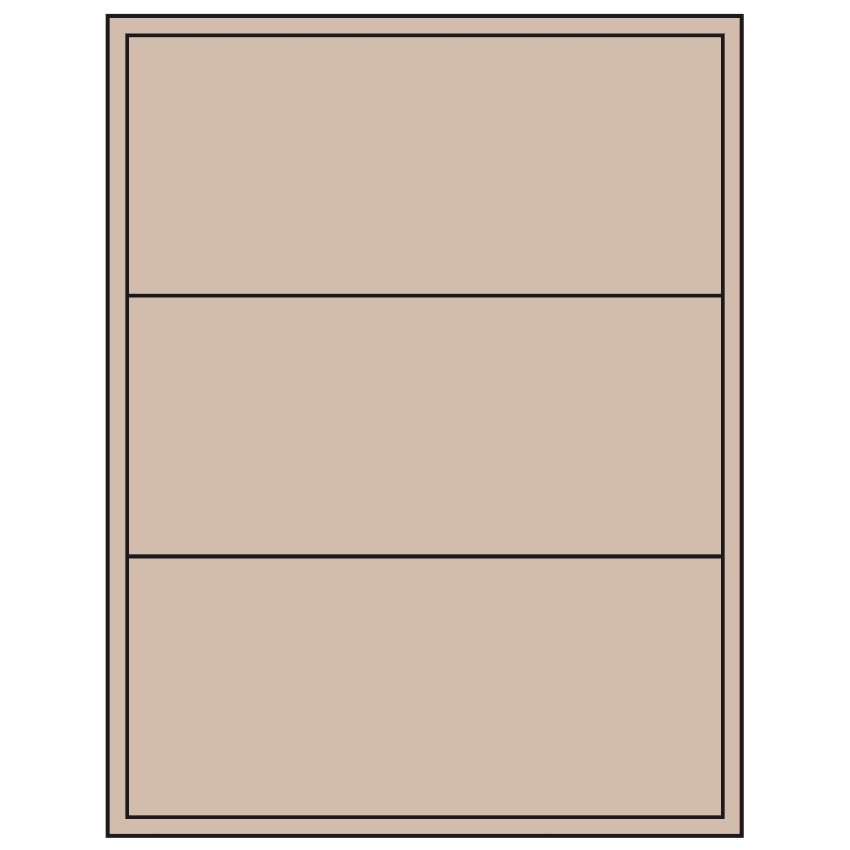8" x 3.5" Pastel Tan Rectangular Sheet Labels (3-UP)