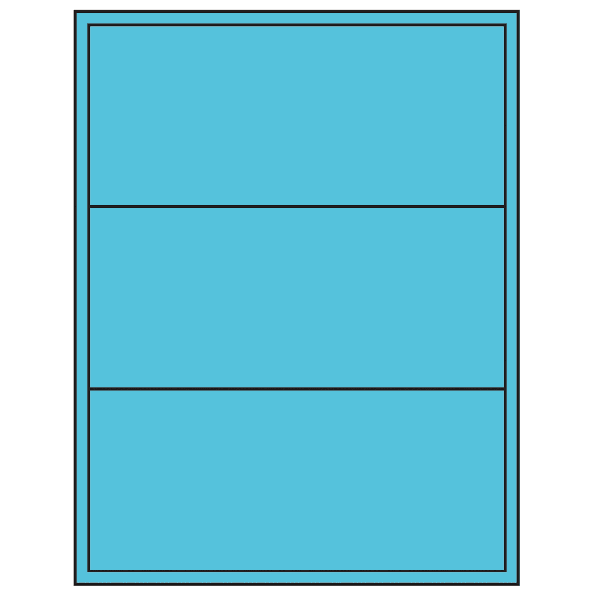 8" x 3.5" Turquoise Rectangular Sheet Labels (3-UP)