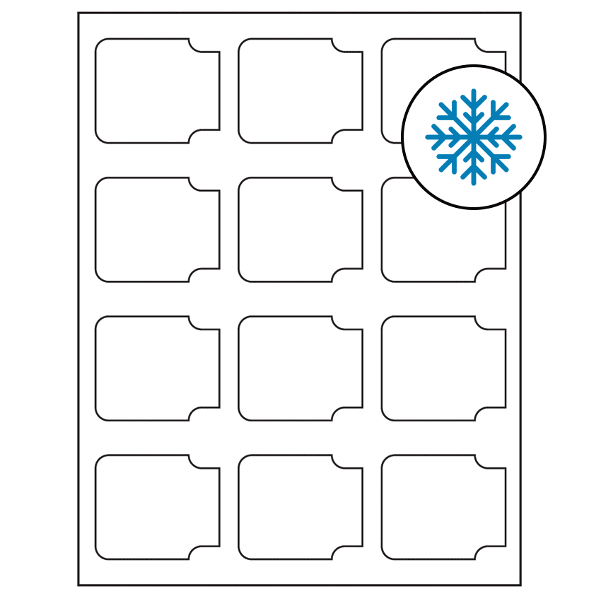 2.38" x 2" White Sheet Labels - Freezer Grade Adhesive