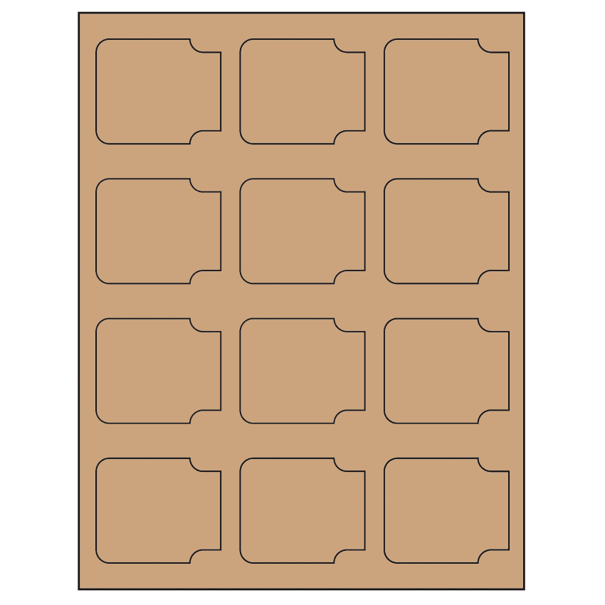 2.38" x 2" Brown Kraft Sheet Labels