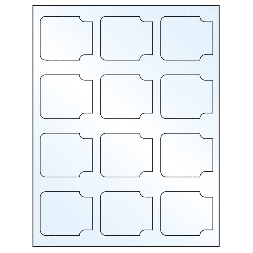 2.38" x 2" Crystal Clear Sheet Labels