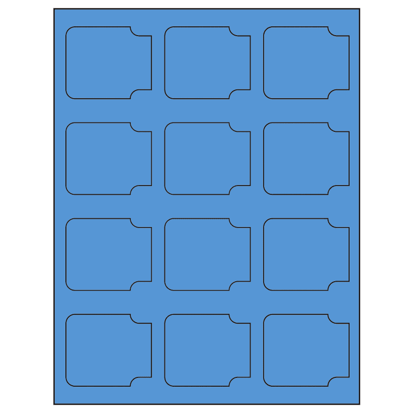 2.38" x 2" Fluorescent Blue Sheet Labels