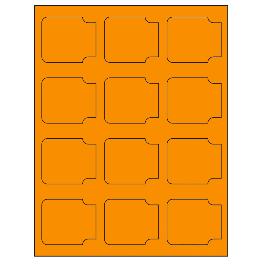 2.38" x 2" Fluorescent Orange Sheet Labels