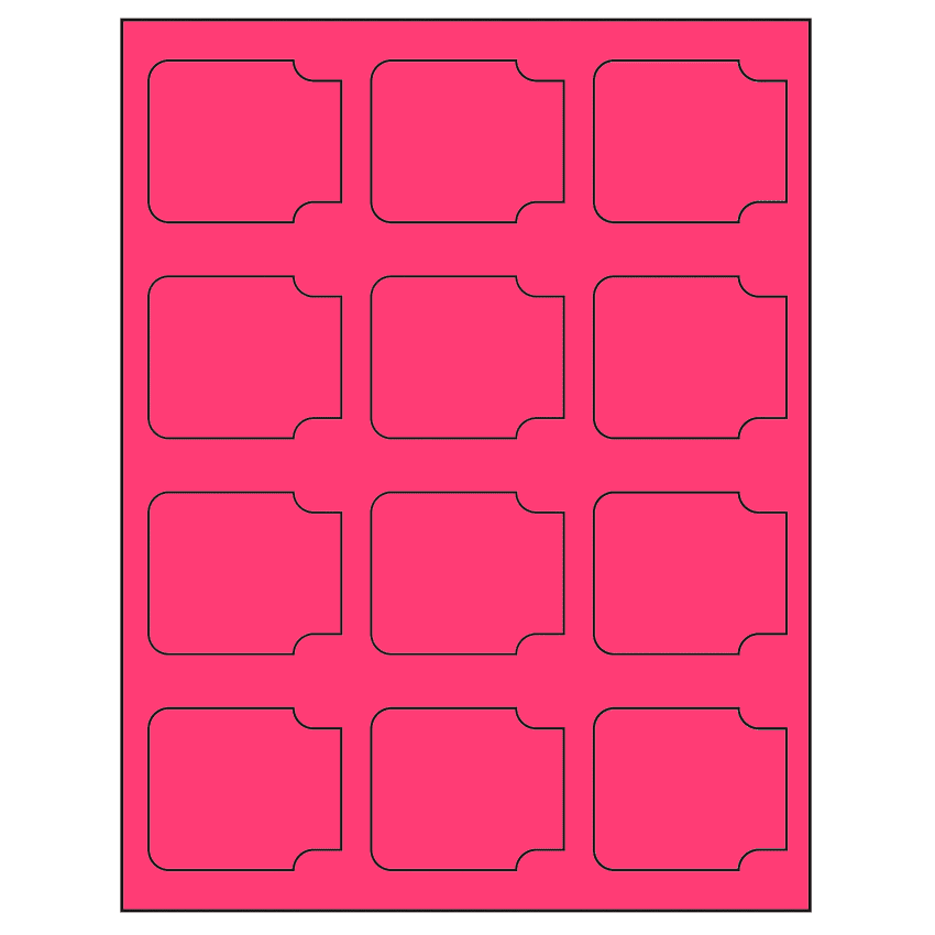 2.38" x 2" Fluorescent Pink Sheet Labels