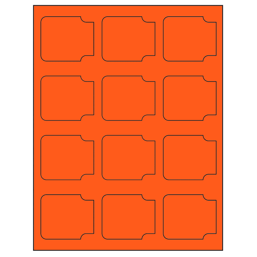 2.38" x 2" Fluorescent Red Sheet Labels