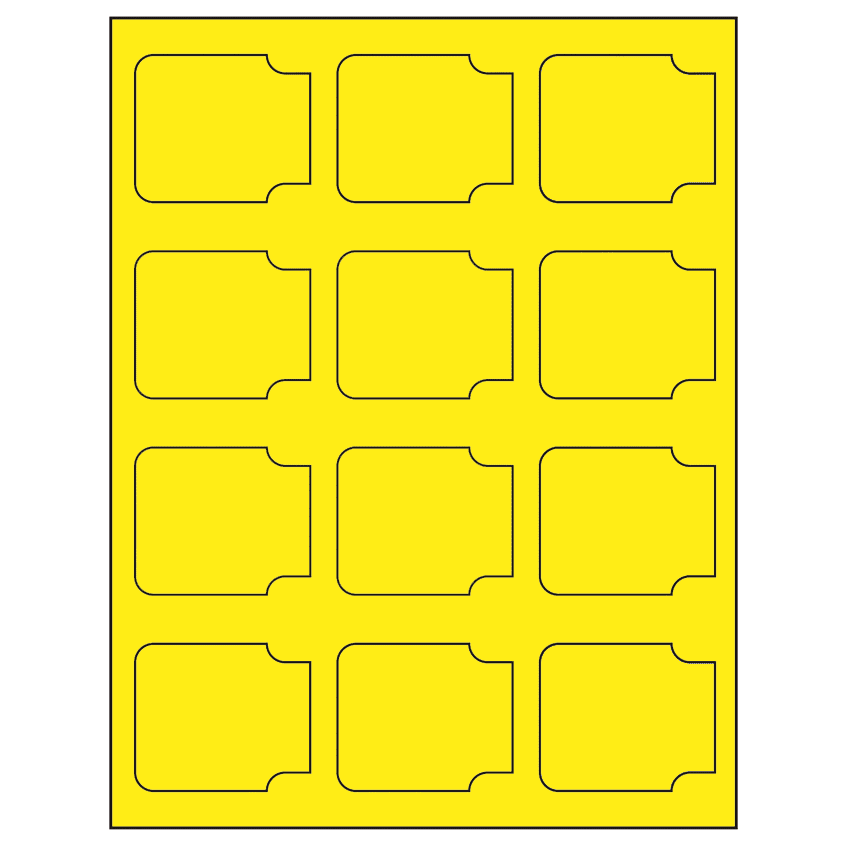 2.38" x 2" Fluorescent Yellow Sheet Labels