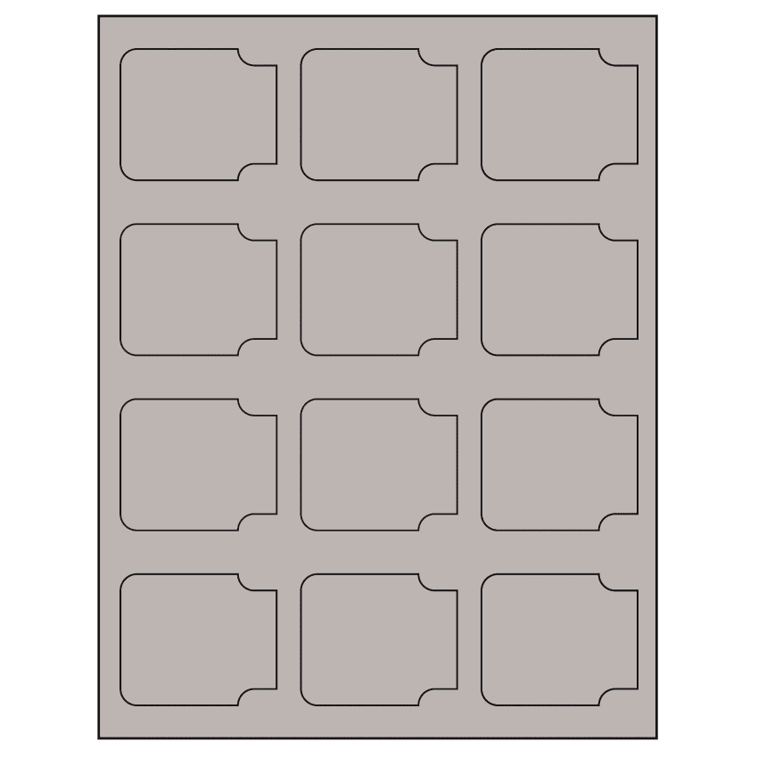 2.38" x 2" Gray Sheet Labels