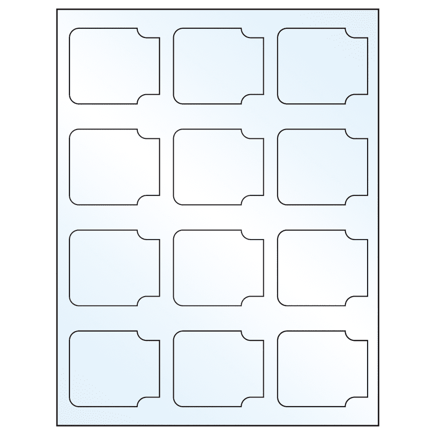 2.38" x 2" White Mid Gloss Sheet Labels