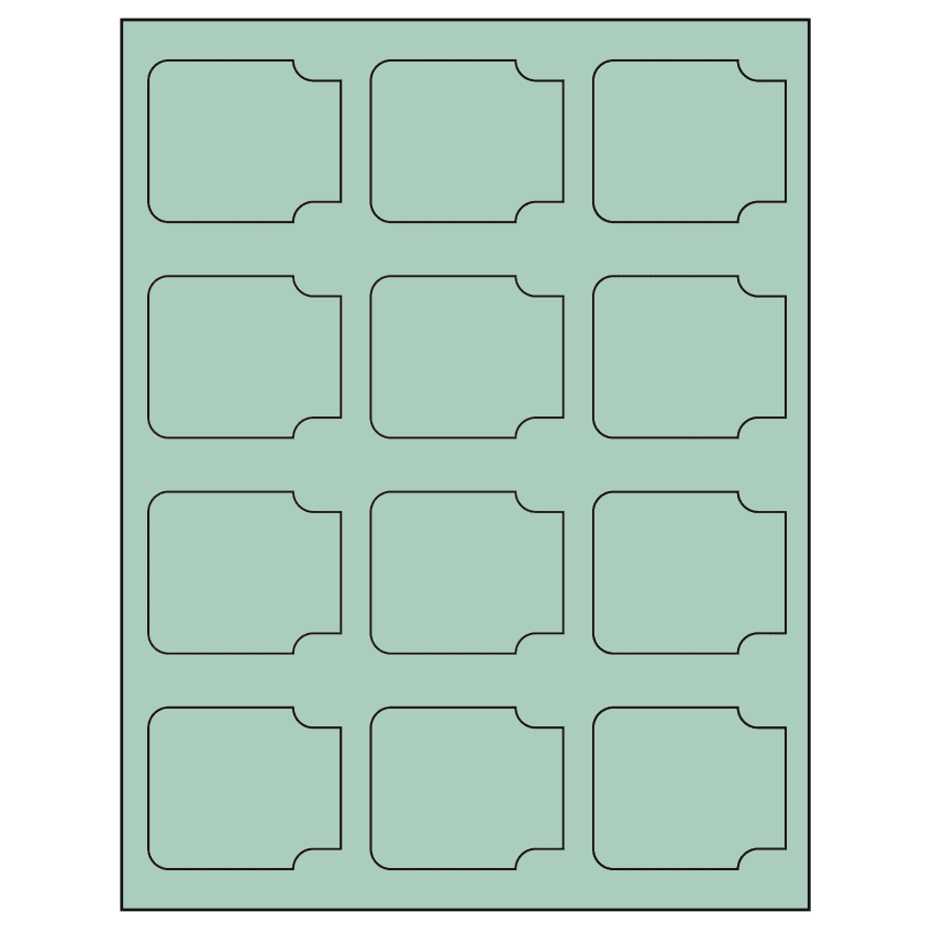 2.38" x 2" Pastel Green Sheet Labels
