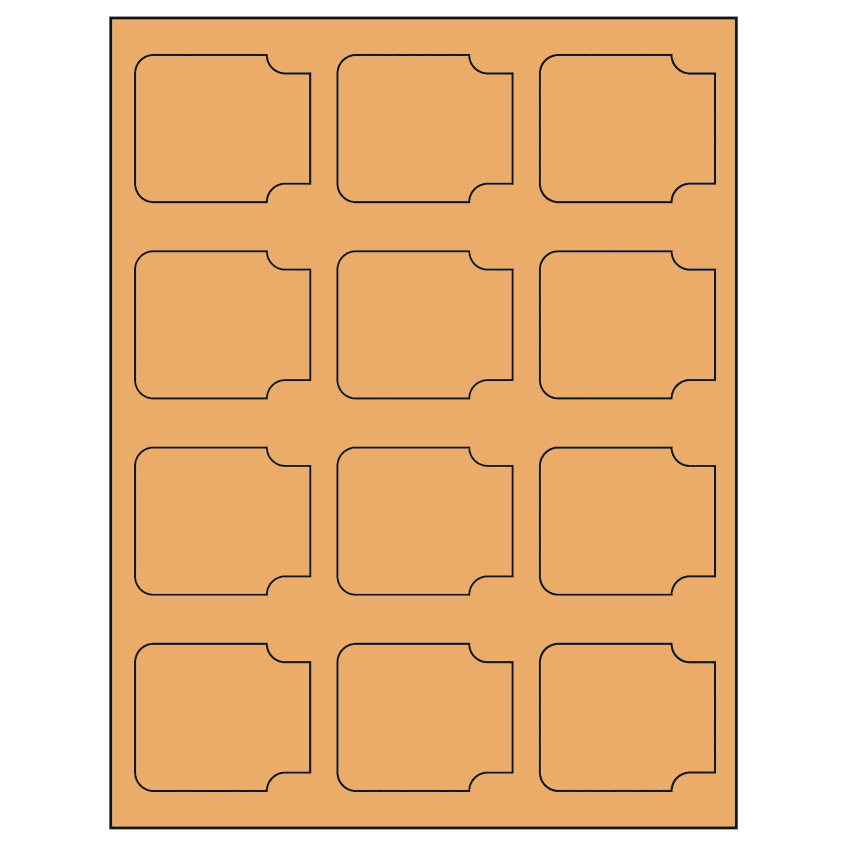 2.38" x 2" Pastel Orange Sheet Labels