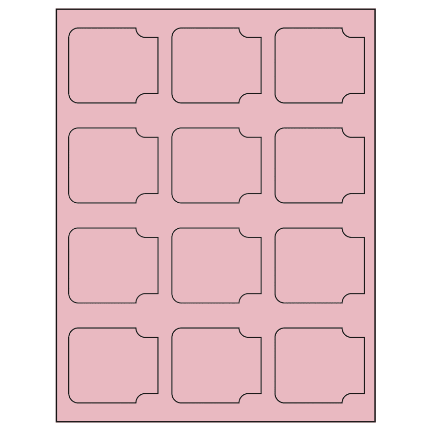 2.38" x 2" Pastel Pink Sheet Labels