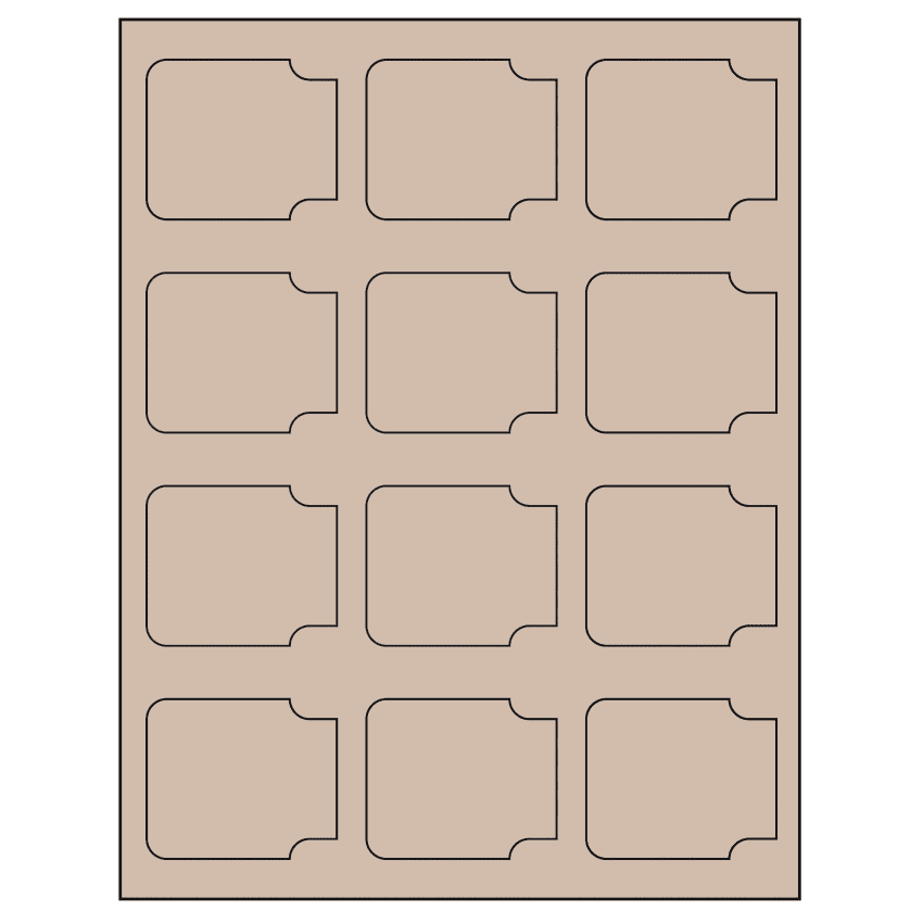 2.38" x 2" Pastel Tan Sheet Labels