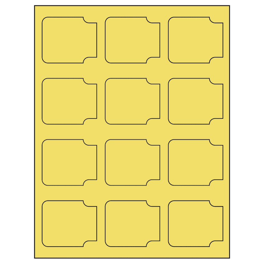 2.38" x 2" Pastel Yellow Sheet Labels