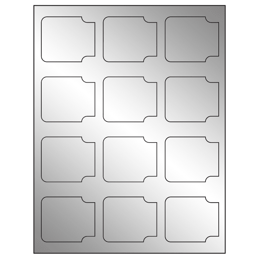 2.38" x 2" Silver Foil Sheet Labels