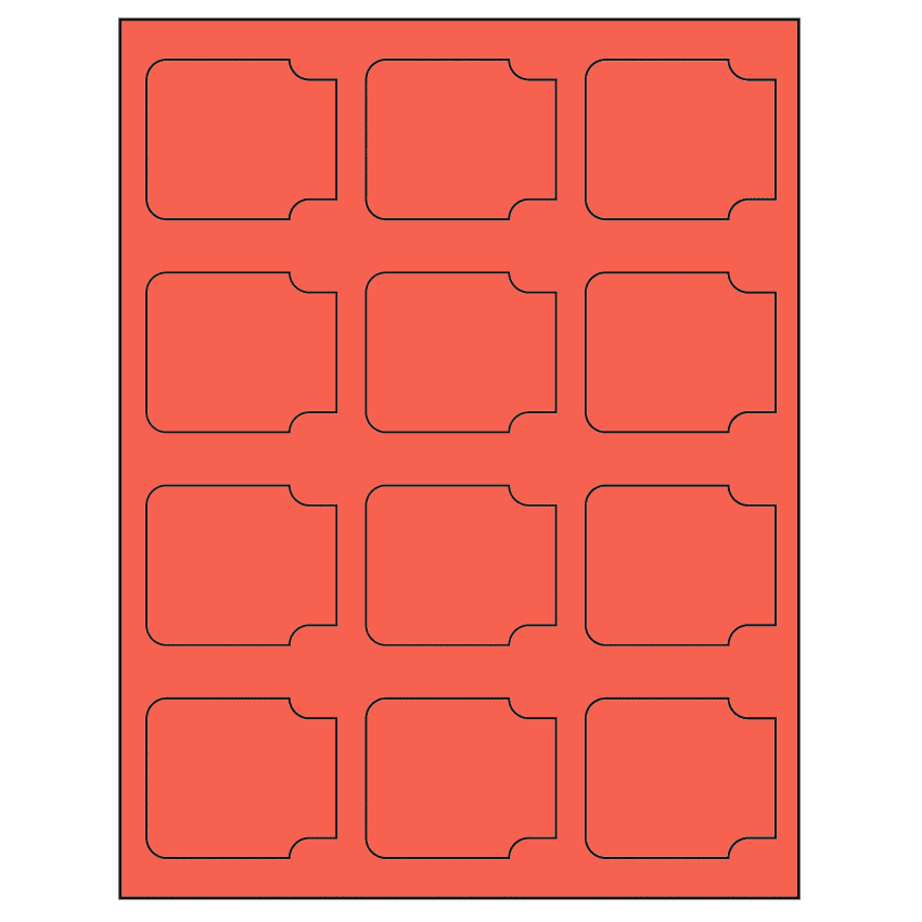 2.38" x 2" Red Sheet Labels