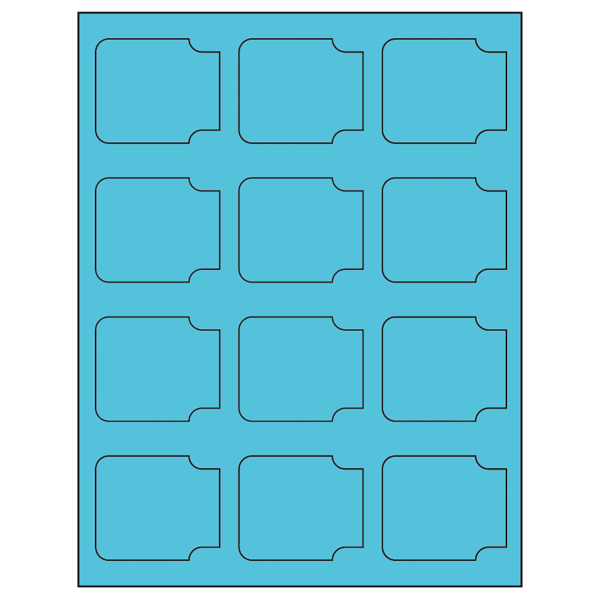 2.38" x 2" Turquoise Sheet Labels